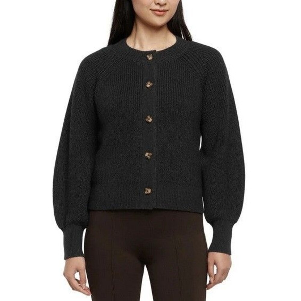 Banana Republic Women's 5 Button Cardigan Sweater Balloon Sleeve Black XL NWT - Picture 1 of 3
